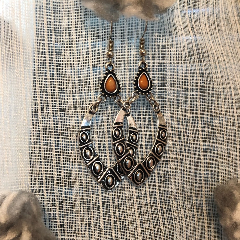 Orange Dangle Earrings